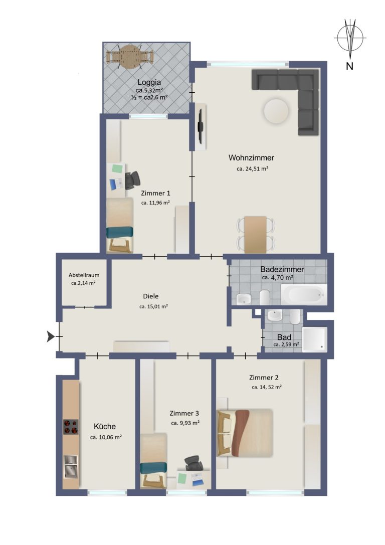 Immobilienangebot - Hamburg / Meiendorf - Alle - Mehr Raum für Ihre Familie - helle 4-Zimmer-Wohnung mit West-Balkon, Aufzug und Außenstellplatz