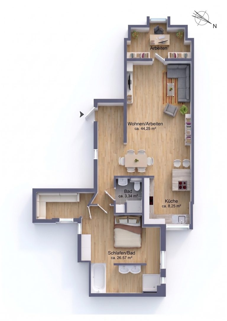 Immobilienangebot - Hamburg / Hoheluft-Ost - Alle - Einzigartiges Wohnen über den Dächern - Loft-Charakter trifft Gründerzeitcharme in Hoheluft-Ost