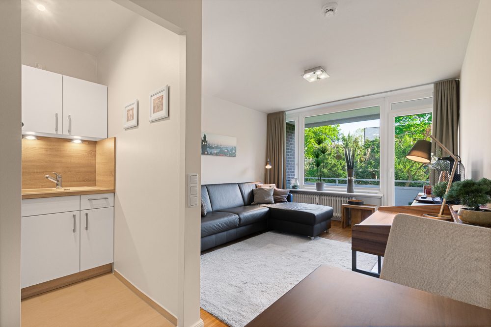 Immobilienangebot - Hamburg / Rahlstedt - Alle - TOP-1-Zimmer-Wohnung im Hochparterre, komplett möbliert und sofort bezugsfertig oder vermietbar