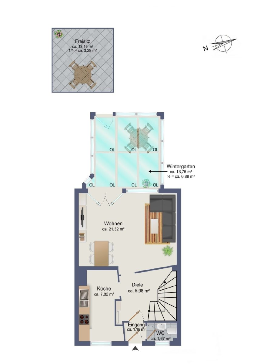 Immobilienangebot - Hamburg / Meiendorf - Alle - WARTELISTE! Reihenhaus mit grünem, liebevoll angelegtem Westgarten und viel Platz zum Wohlfühlen