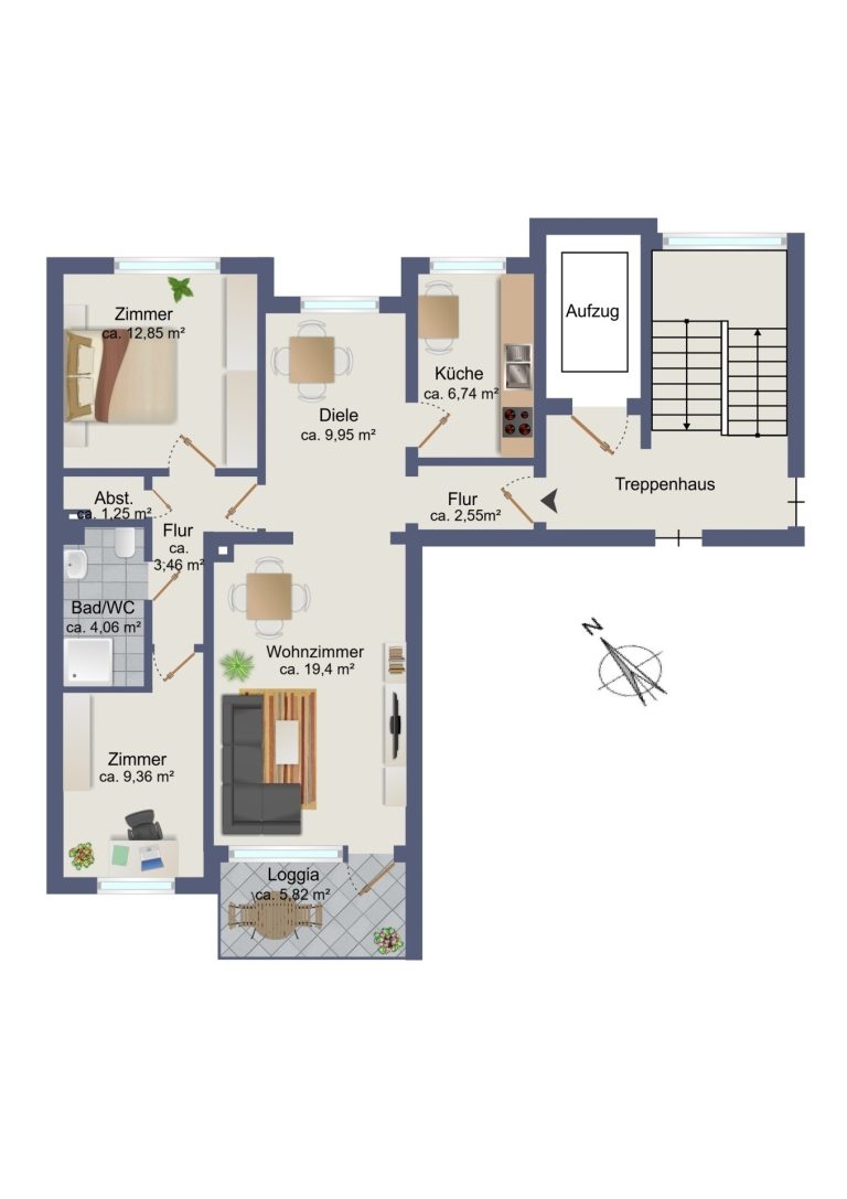 Immobilienangebot - Hamburg / Steilshoop - Alle - NUR NOCH WARTELISTE ! Großzügige 3-Zimmer-Wohnung mit vielen Möglichkeiten & Weitblick ins Grüne