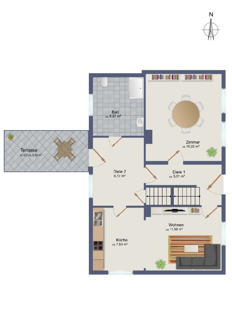 Immobilienangebot - Trittau - Alle - Doppelhaushälfte mit Carport, Energieklasse B!
Wohnfl. ca. 59 m² + ca. 39 m² wohnlich ausgebautes DG