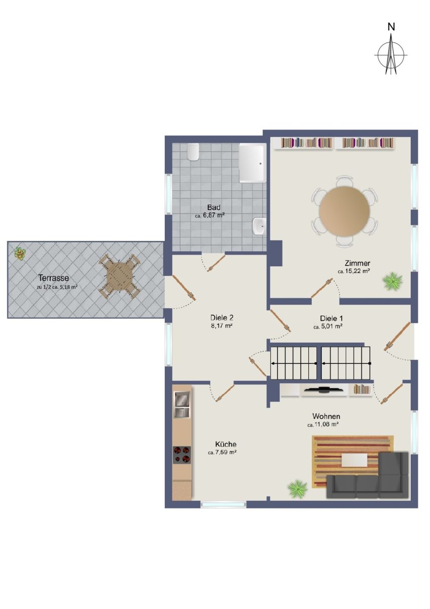 Immobilienangebot - Trittau - Alle - Doppelhaushälfte mit Carport, Energieklasse B!
Wohnfl. ca. 59 m² + ca. 39 m² wohnlich ausgebautes DG