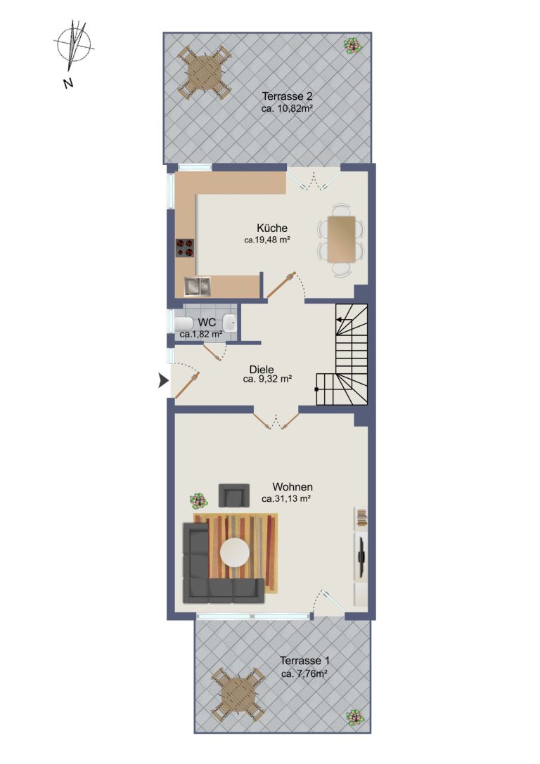 Immobilienangebot - Hamburg / Rahlstedt - Alle - Modernisierte Doppelhaushälfte mit Kamin und Wallbox in ruhiger Wohnlage von Oldenfelde / Rahlstedt