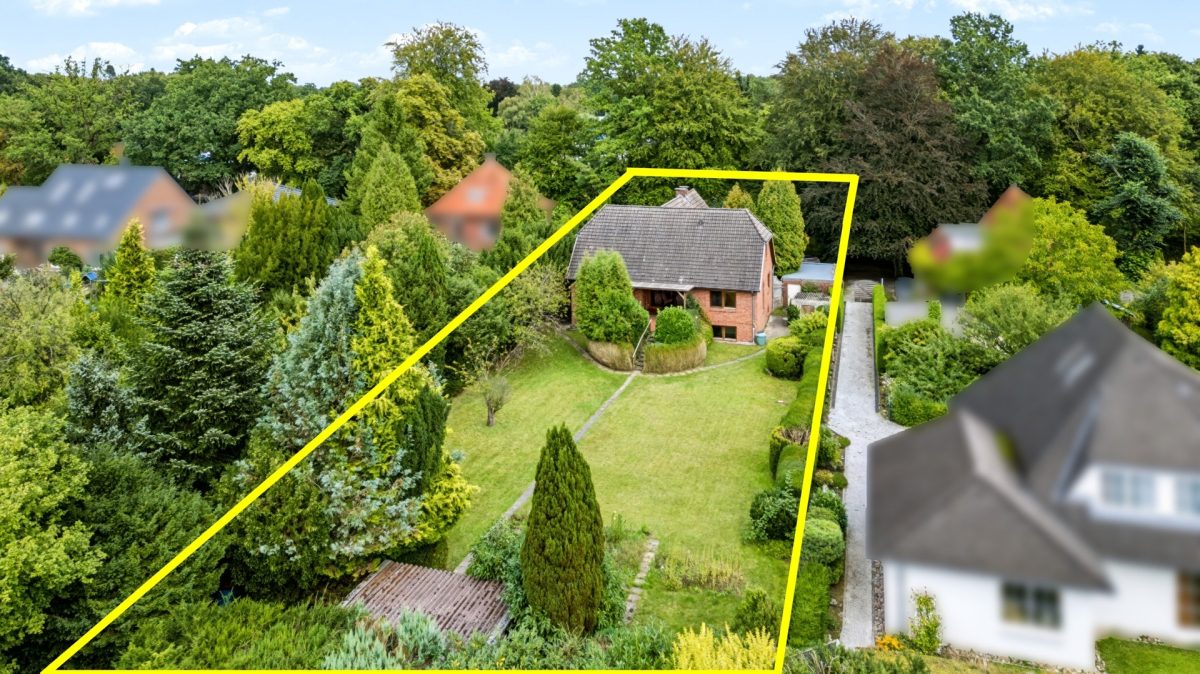 Immobilienangebot - Hamburg / Ohlstedt - Alle - ca. 1.697 m² Grundstück mit zwei Baufenster zur Teilung mit Altbestand im beliebten grünen Ohlstedt