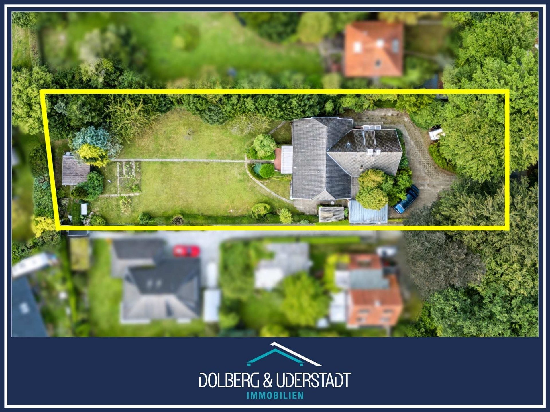 Immobilienangebot - Hamburg / Ohlstedt - Alle - ca. 1.697 m² Grundstück mit zwei Baufenster zur Teilung mit Altbestand im beliebten grünen Ohlstedt
