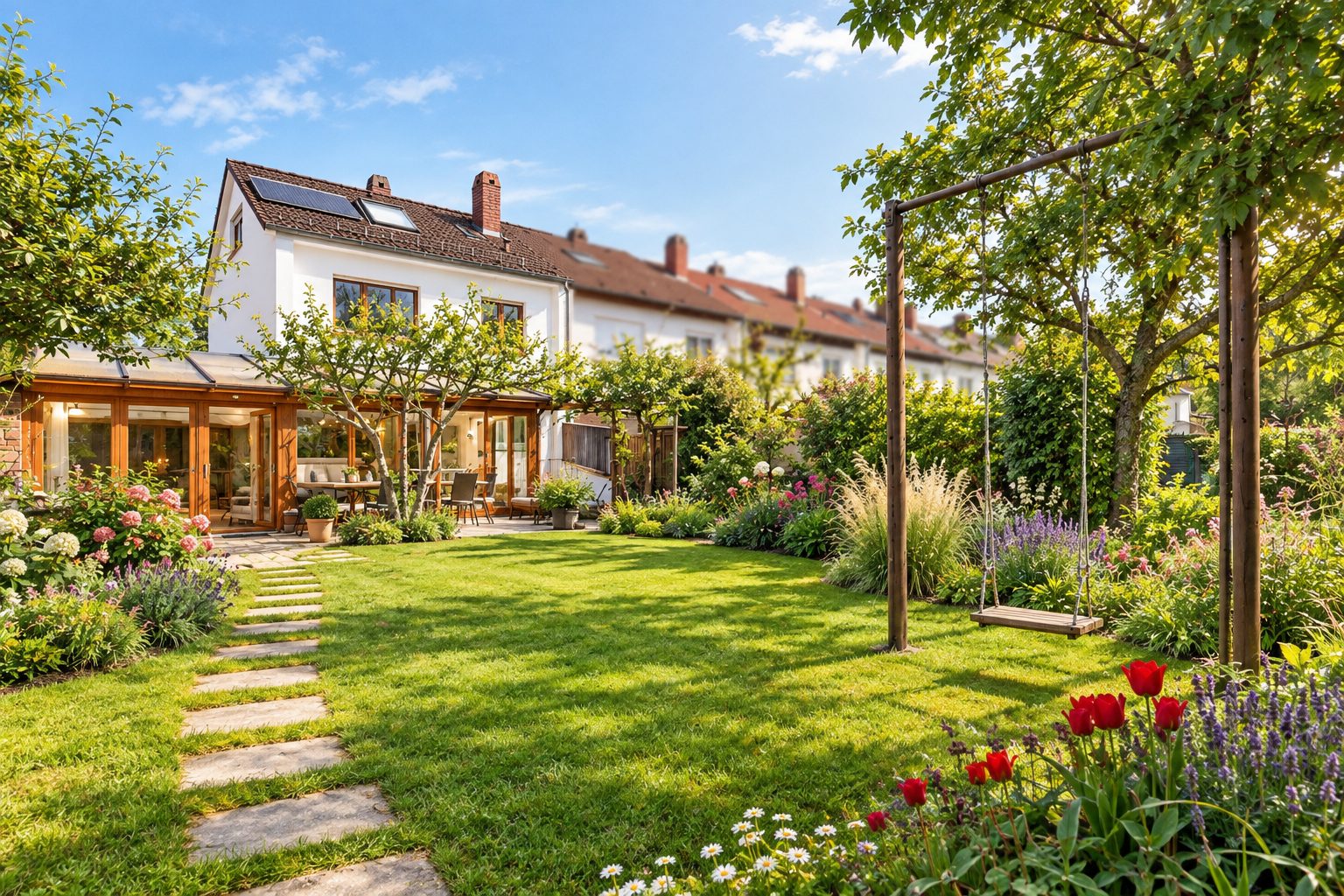 HUST Immobilien GmbH & Co. KG - Immobilienangebot - Karlsruhe - Häuser - Wohnen im Grünen: Großzügiges Reihenendhaus in begehrter Lage der Heidenstückersiedlung