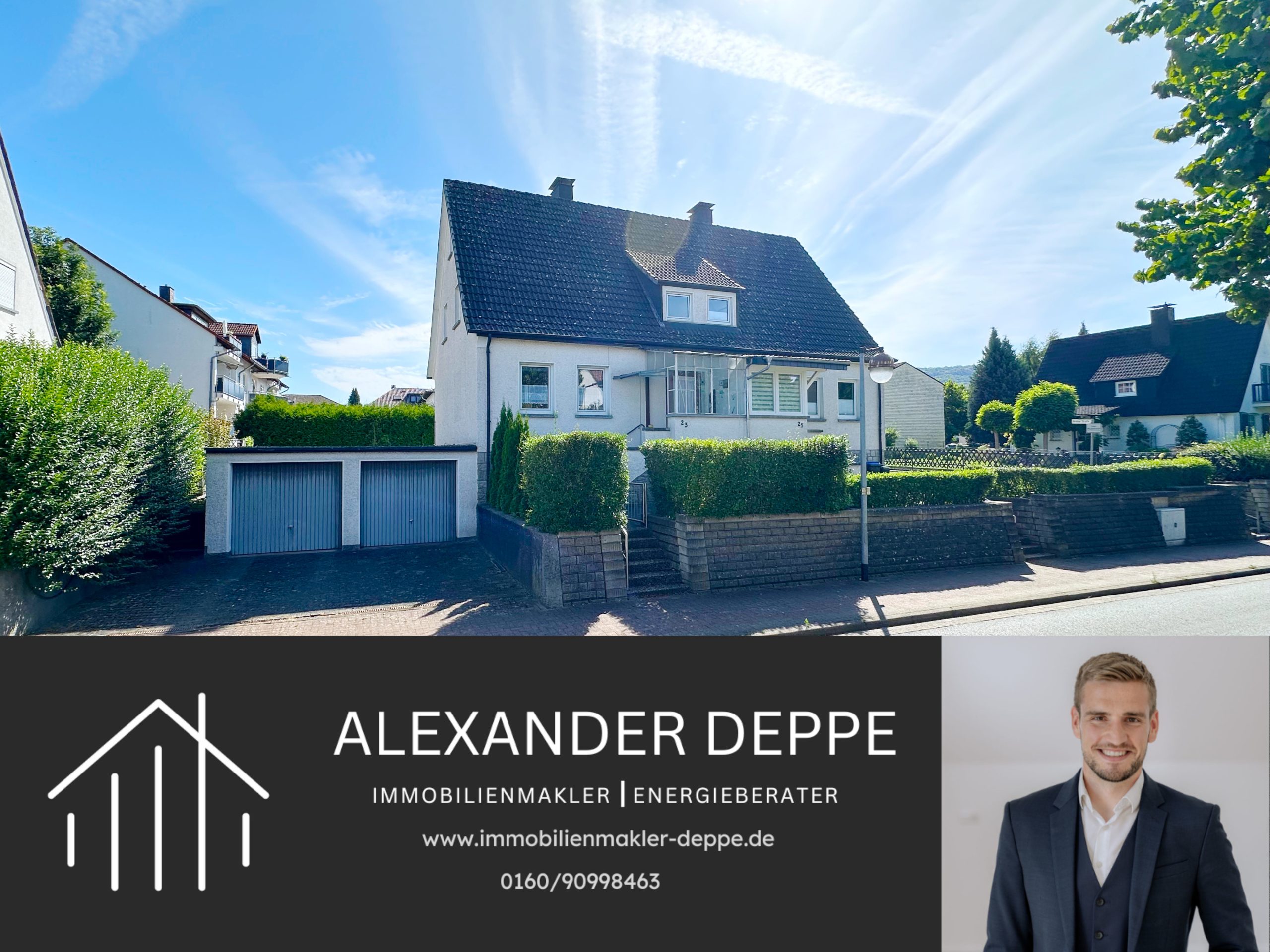 Immobilienangebot - Bad Pyrmont - Alle - In zentraler Lage: Sanierungsbedürftige Doppelhaushälfte mit Erweiterungsmöglichkeit!