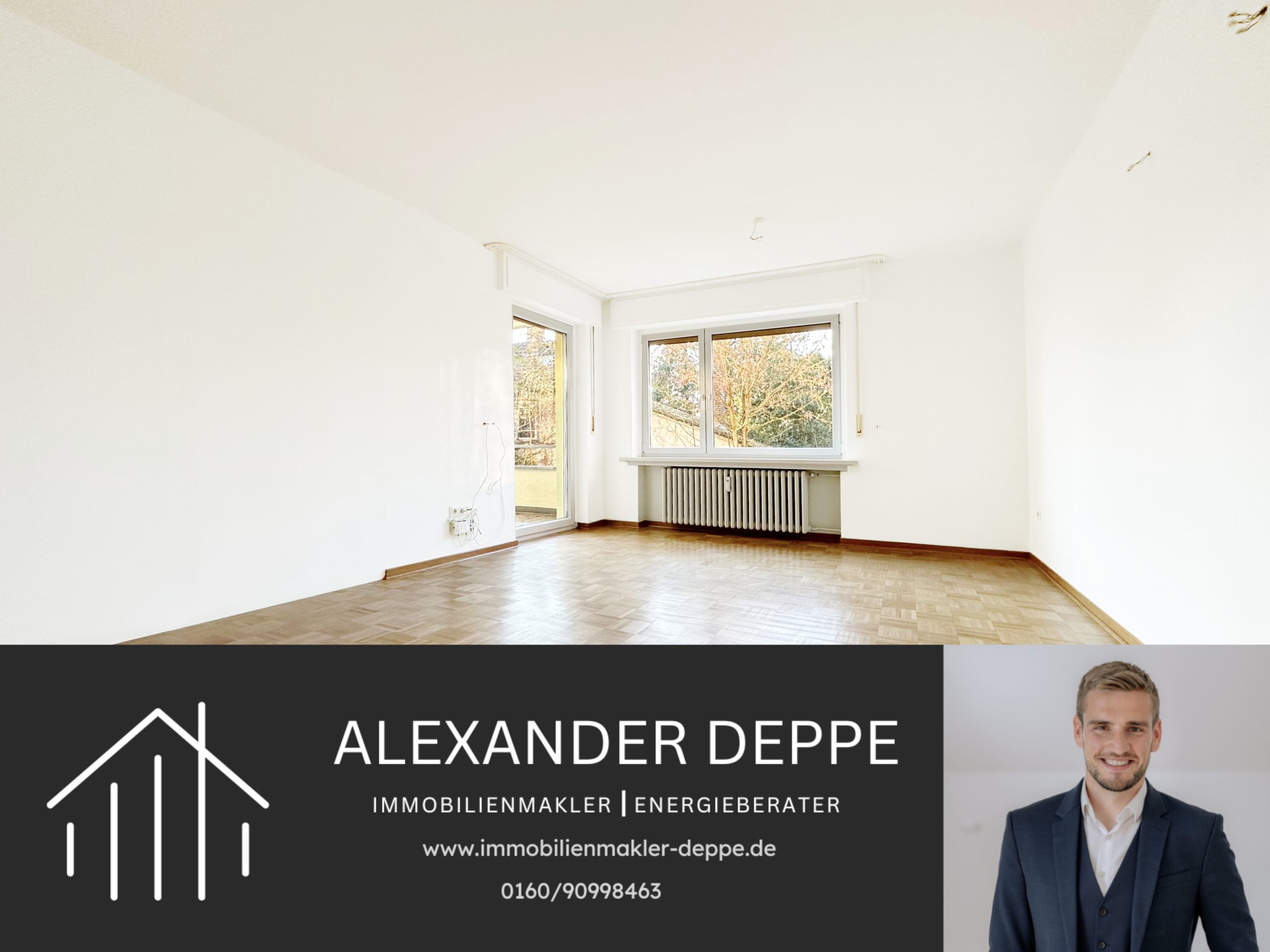 Immobilienangebot - Bad Pyrmont - Alle - Zwei Fußminuten zur Innenstadt: Gepflegte 3-Zimmerleerwohnung mit Balkon