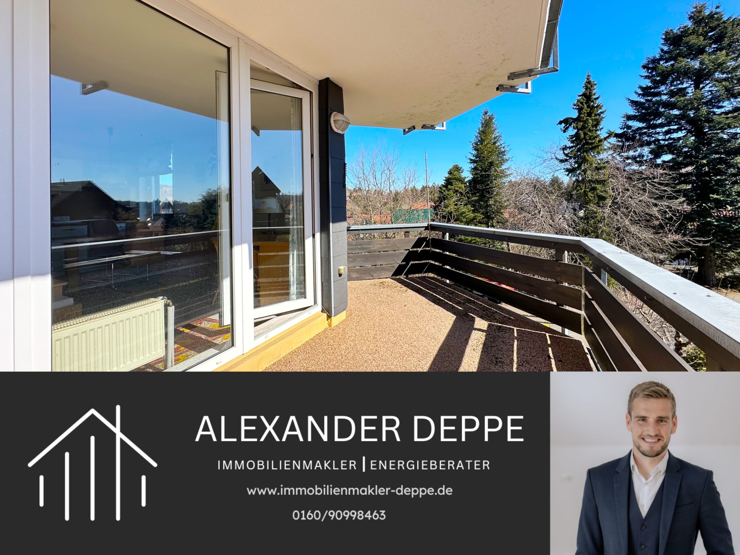 Immobilienangebot - Braunlage - Alle - Mit Übereckbalkon: Gepflegte Zweizimmerwohnung in versteckter Lage!