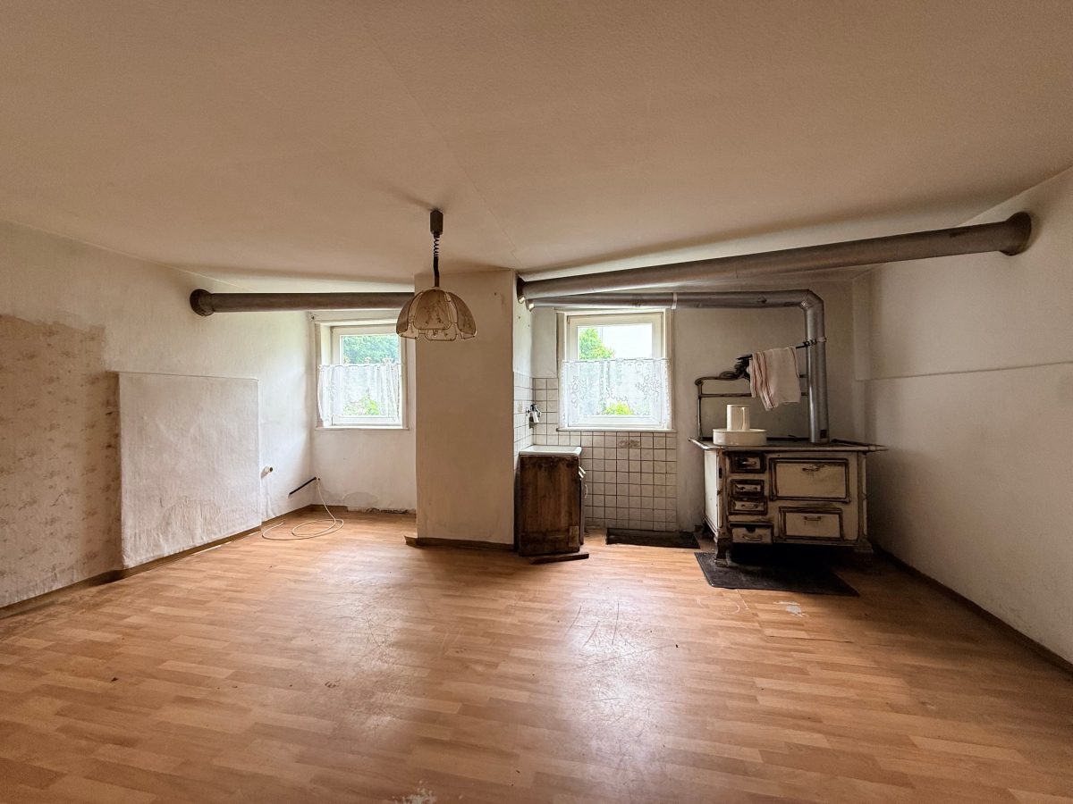 Immobilienangebot - Lügde - Alle - Für Handwerker ein echtes Juwel: Wohnhaus mit 1.011 m² Grundstück, Bachlauf und großer Scheune