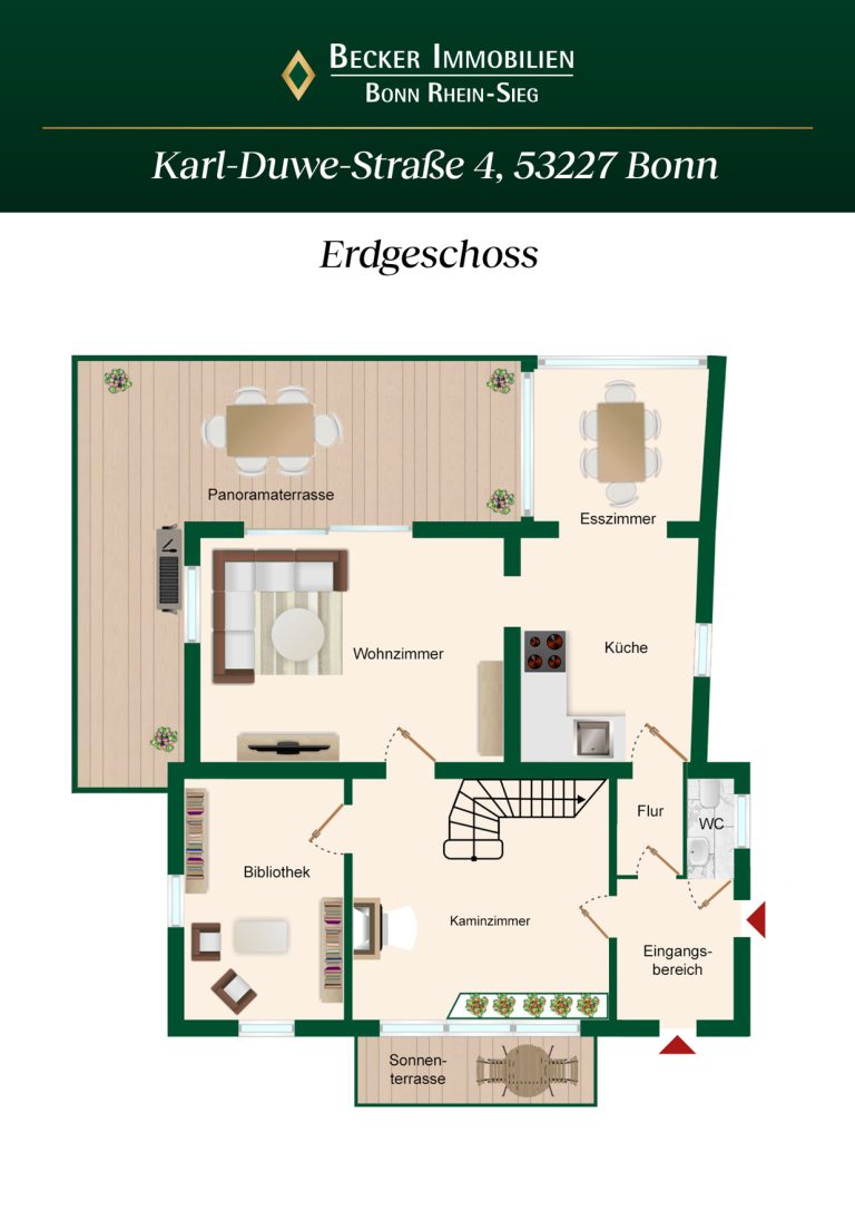 Immobilienangebot - Bonn - Alle - Herrschaftliche Direktorenvilla auf einzigartigem Grundstück in 1. Rheinlage von Bonn - Oberkassel