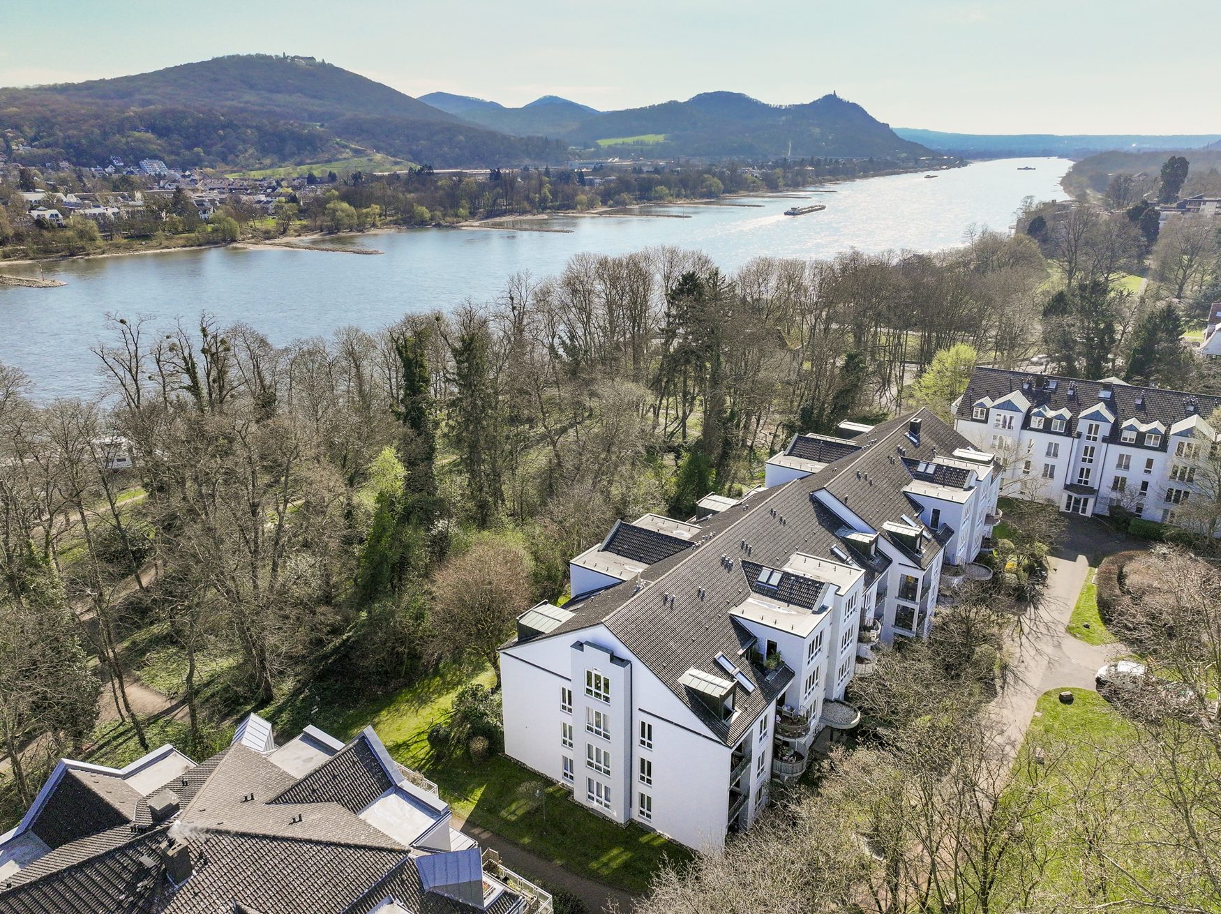 Immobilienangebot - Bonn-Plittersdorf - Alle - Bezugsfreie 2-Zimmer-Wohnung mit Sonnenterrasse in unmittelbarer Rheinnähe von Bonn - Plittersdorf