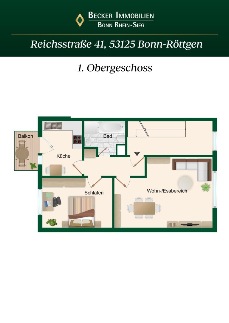 Immobilienangebot - Bonn - Alle - Kapitalanleger aufgepasst - Gepflegte 2-Zimmer-Wohnung mit Balkon und TG-Stellplatz in Bonn-Röttgen
