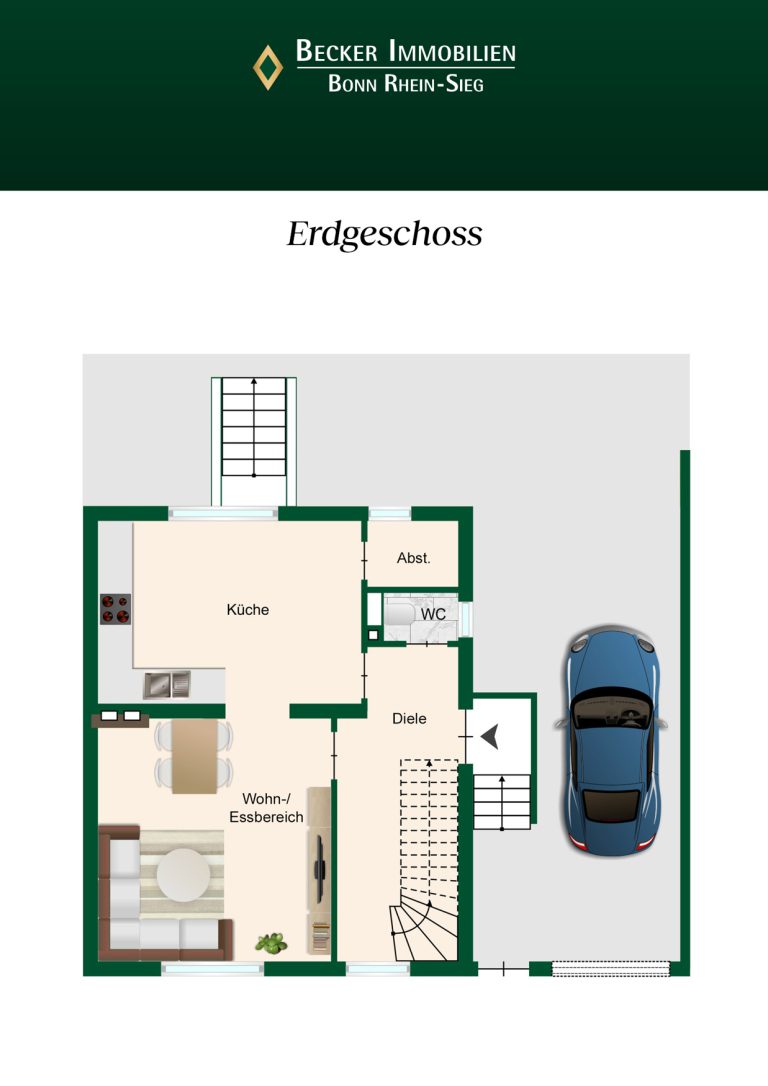 Immobilienangebot - Bonn / Beuel-Mitte - Alle - Charmante Doppelhaushälfte auf großzügigem Grundstück in bevorzugter Lage von Bonn - Beuel
