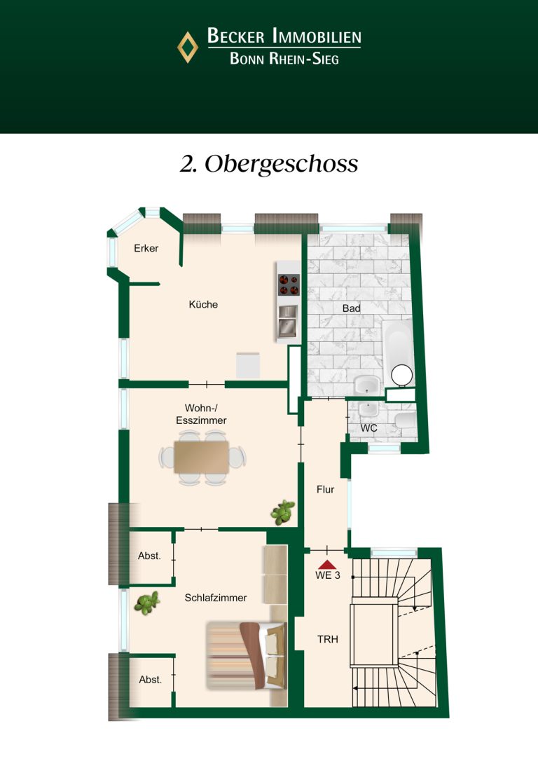 Immobilienangebot - Bonn / Südstadt - Alle - Vermietetes, denkmalgeschütztes Gründerzeithaus mit 3 Einheiten & Garage im Herzen der Südstadt