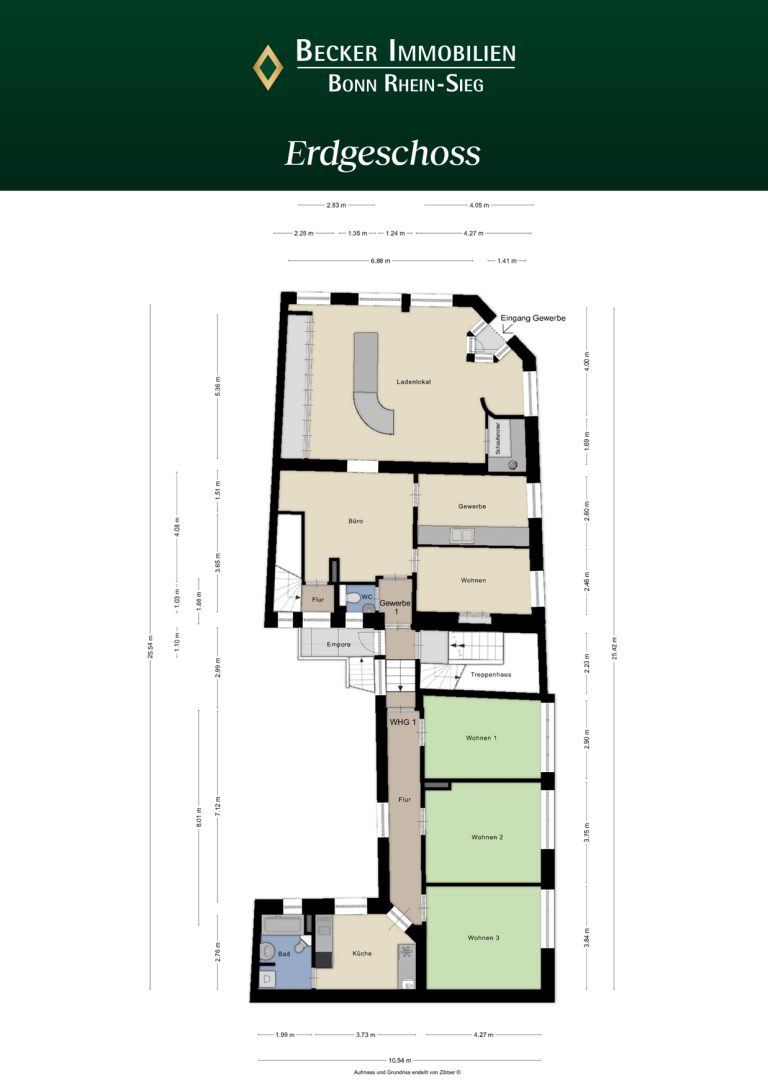 Immobilienangebot - Bonn / Südstadt - Alle - Modernisiertes Wohn-/Geschäftshaus mit 11 Einheiten in unmittelbarer Rheinnähe der Bonner Südstadt