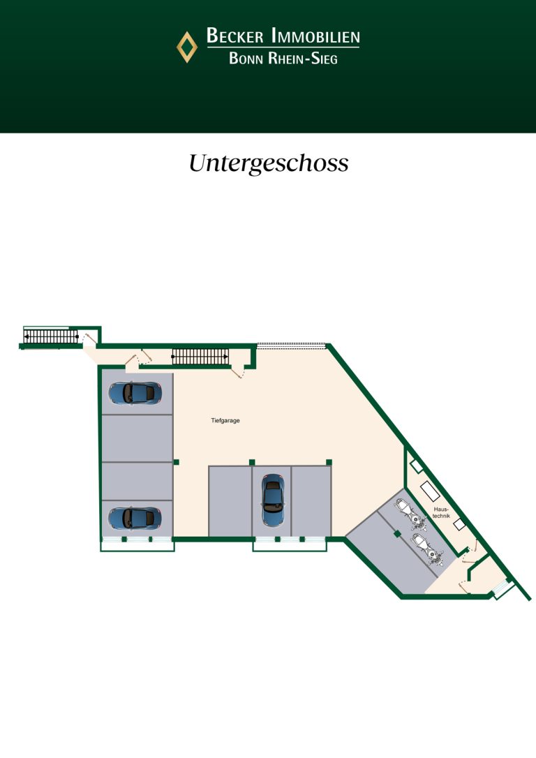 Immobilienangebot - Bonn / Beuel-Ost - Alle - Großzügige, modernisierte Tiefgarage für bis zu 10 Fahrzeuge in zentraler Lage von Bonn - Beuel