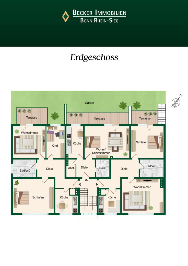 Immobilienangebot - Bonn / Endenich - Alle - Vollvermietetes Mehrfamilienhaus mit 12 Wohneinheiten in bevorzugter Lage von Bonn - Endenich