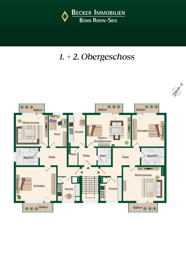 Immobilienangebot - Bonn / Endenich - Alle - Vollvermietetes Mehrfamilienhaus mit 12 Wohneinheiten in bevorzugter Lage von Bonn - Endenich