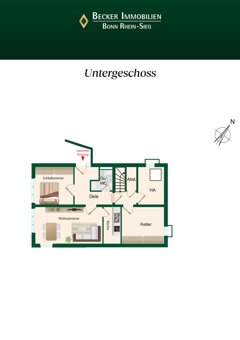 Immobilienangebot - Bad Honnef - Alle - Exklusive Villa mit Einliegerwohnung/Büro & Doppelgarage auf traumhaftem Grundstück in Rhöndorf
