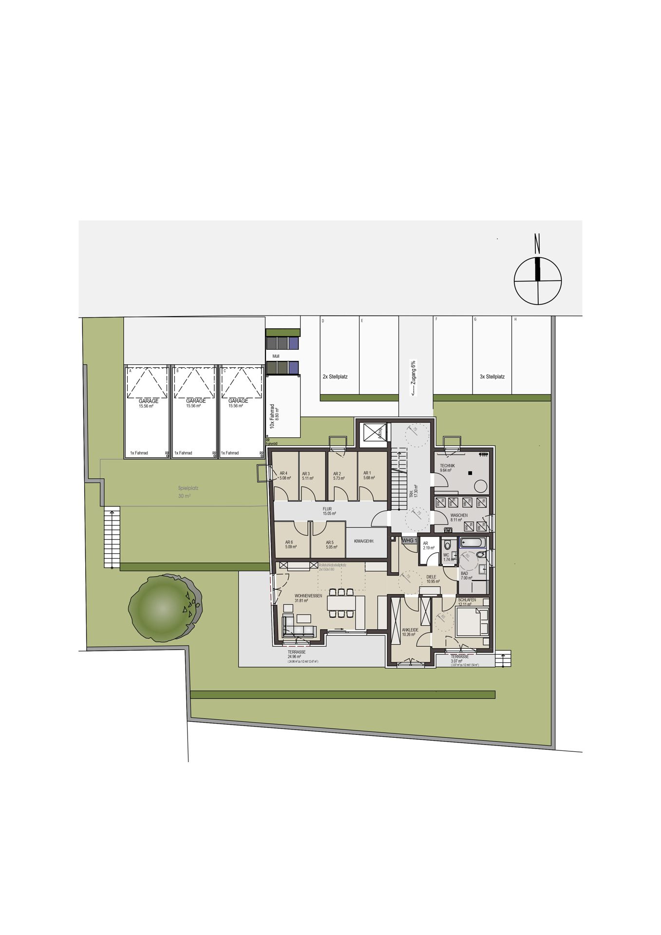Immobilienangebot - Albstadt-Pfeffingen - Alle - Herrlicher Ausblick, Tageslichtbad, Gäste-WC, 2 Terrassen, 70 m² Privatgarten, € 100.000 zu 1,00%!