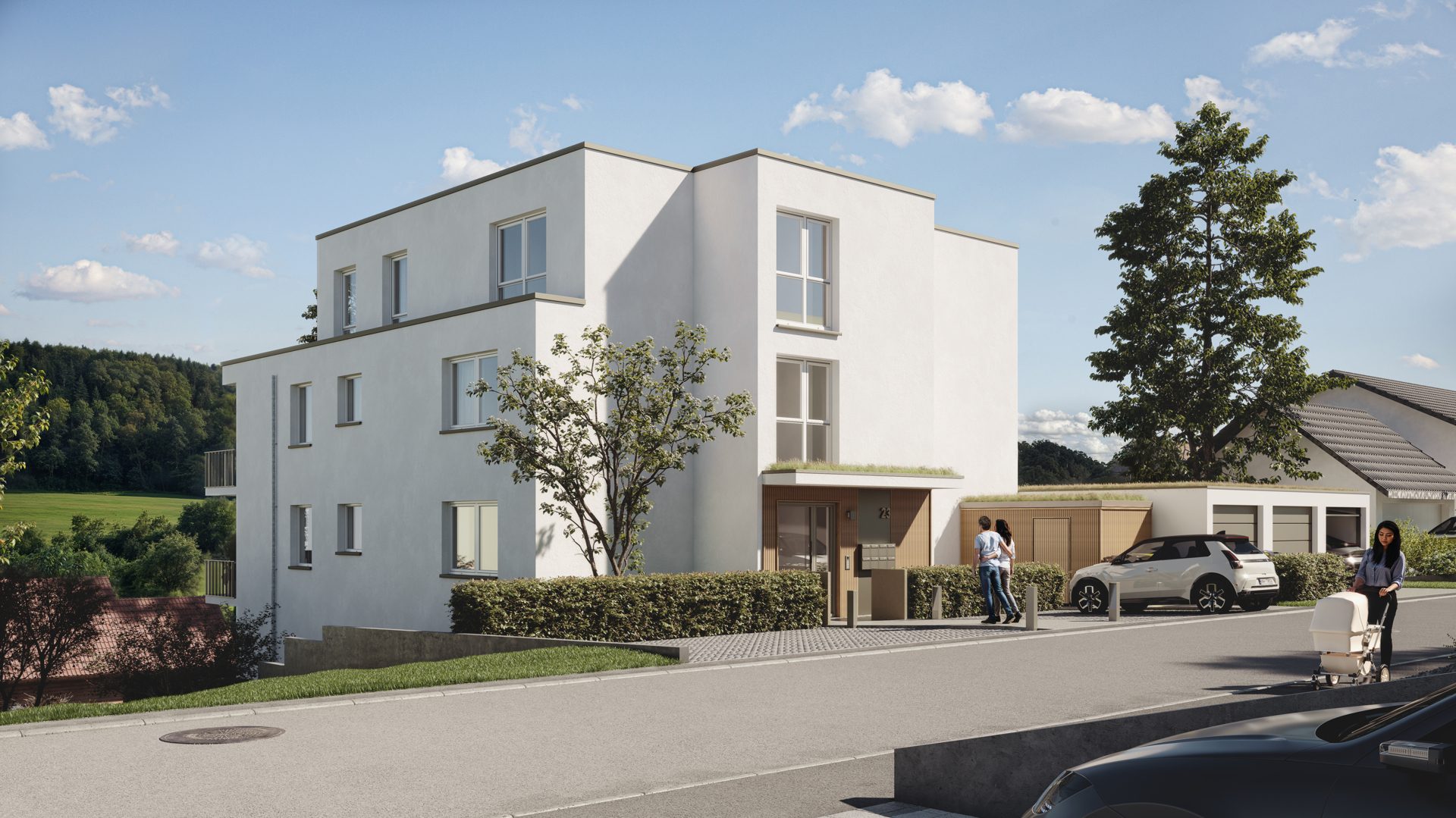 Immobilienangebot - Albstadt-Pfeffingen - Alle - Idyllischer Fernblick ins Eyachtal: Großer Südbalkon, Tageslichtbad, Gäste-WC, € 100.000 zu 1,22%!