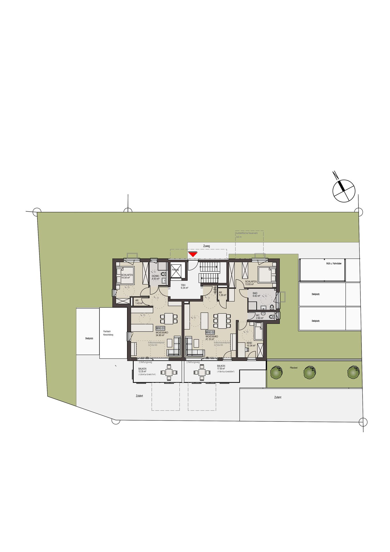 Immobilienangebot - Meßstetten - Alle - Ruhig & stadtnah in beliebter Lage: Großer Wohnbereich, Südbalkon, Tageslichtbad, € 100.000 zu 1,00%