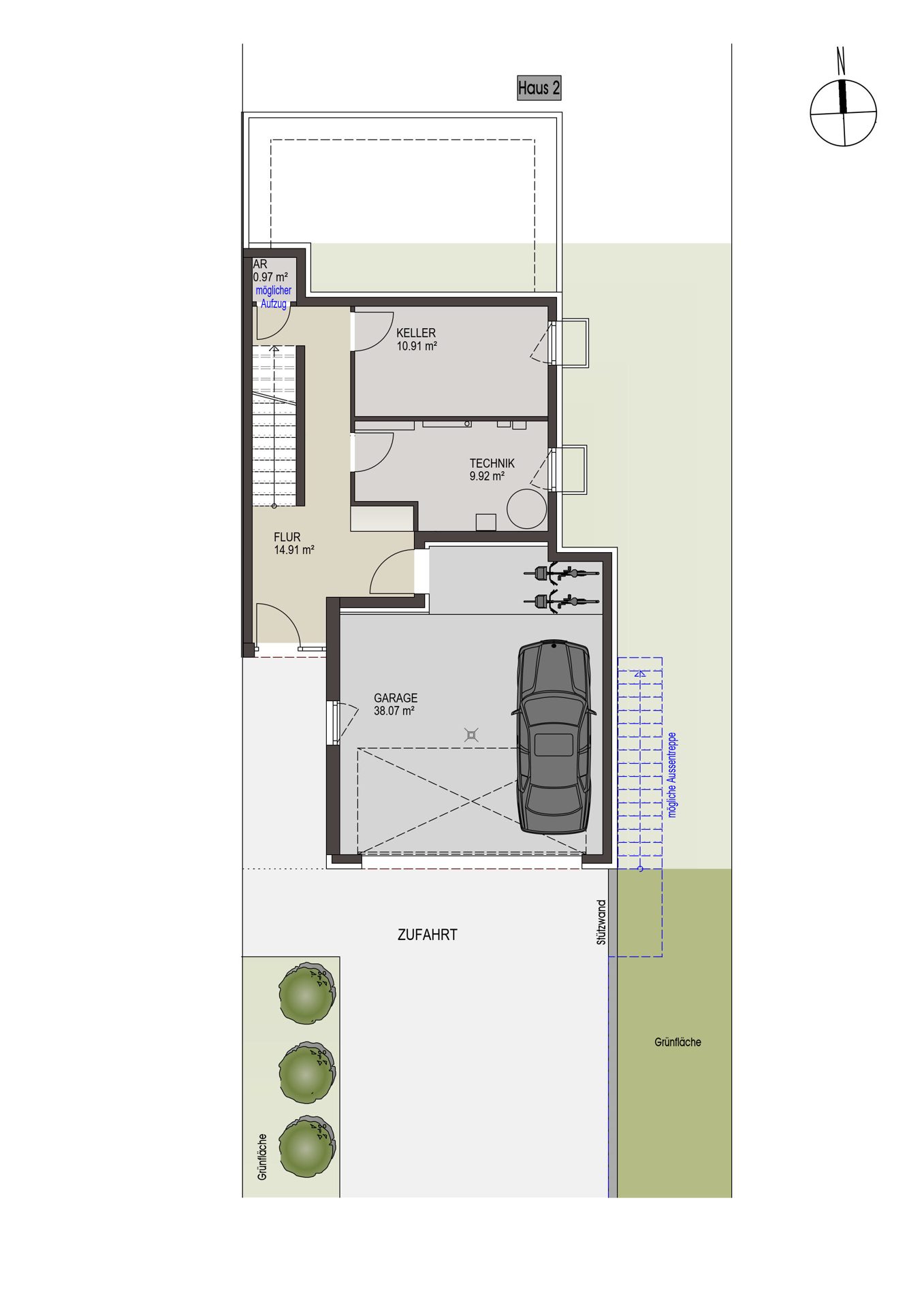 Immobilienangebot - Albstadt-Ebingen - Alle - Terrassenhaus in Bestlage mit Fernblick, großer Südterrasse, Doppelgarage & 2 Bädern - KfW 55!