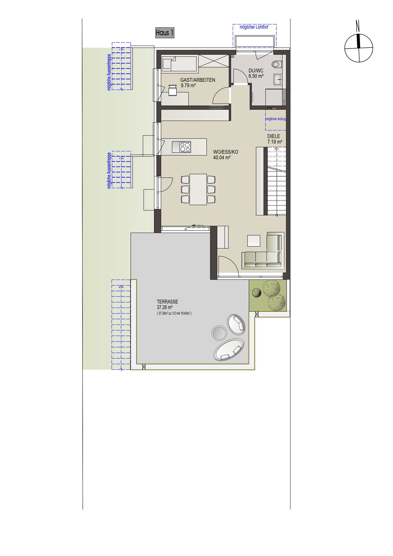 Immobilienangebot - Albstadt-Ebingen - Alle - Terrassenhaus in Bestlage mit Fernblick, großer Südterrasse, Doppelgarage & 2 Bädern - KfW 55!