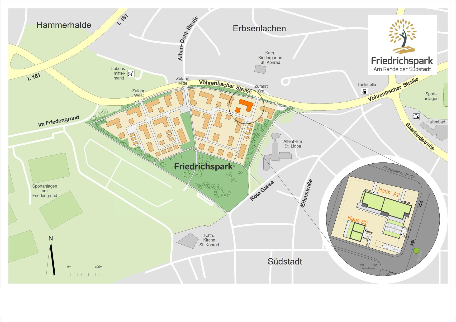 Immobilienangebot - Villingen-Schwenningen - Alle - Bevorzugte Lage im Friedrichspark: Großer SW-Balkon, 2 Tageslichtbäder, EBK., attraktiv vermietet!