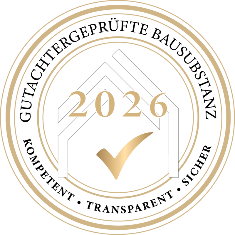 Siegel „Gutachtergeprüfte Bausubstanz 2026“ für Herbst Immobilien – kompetent, transparent und sicher.