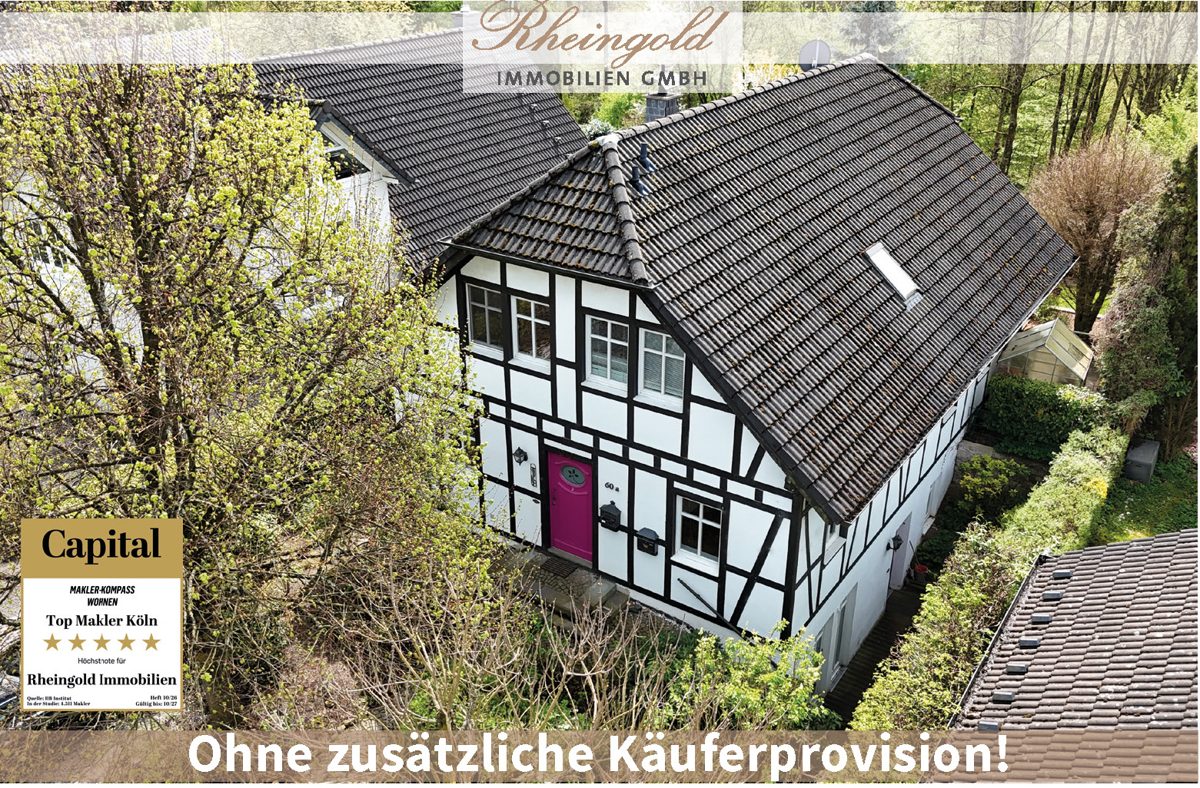 Immobilienangebot - Bergisch Gladbach - Häuser - Am Landschaftsschutzgebiet: Große Fenster & viel Licht: Platz für die Familie, mit Einliegerwohnung