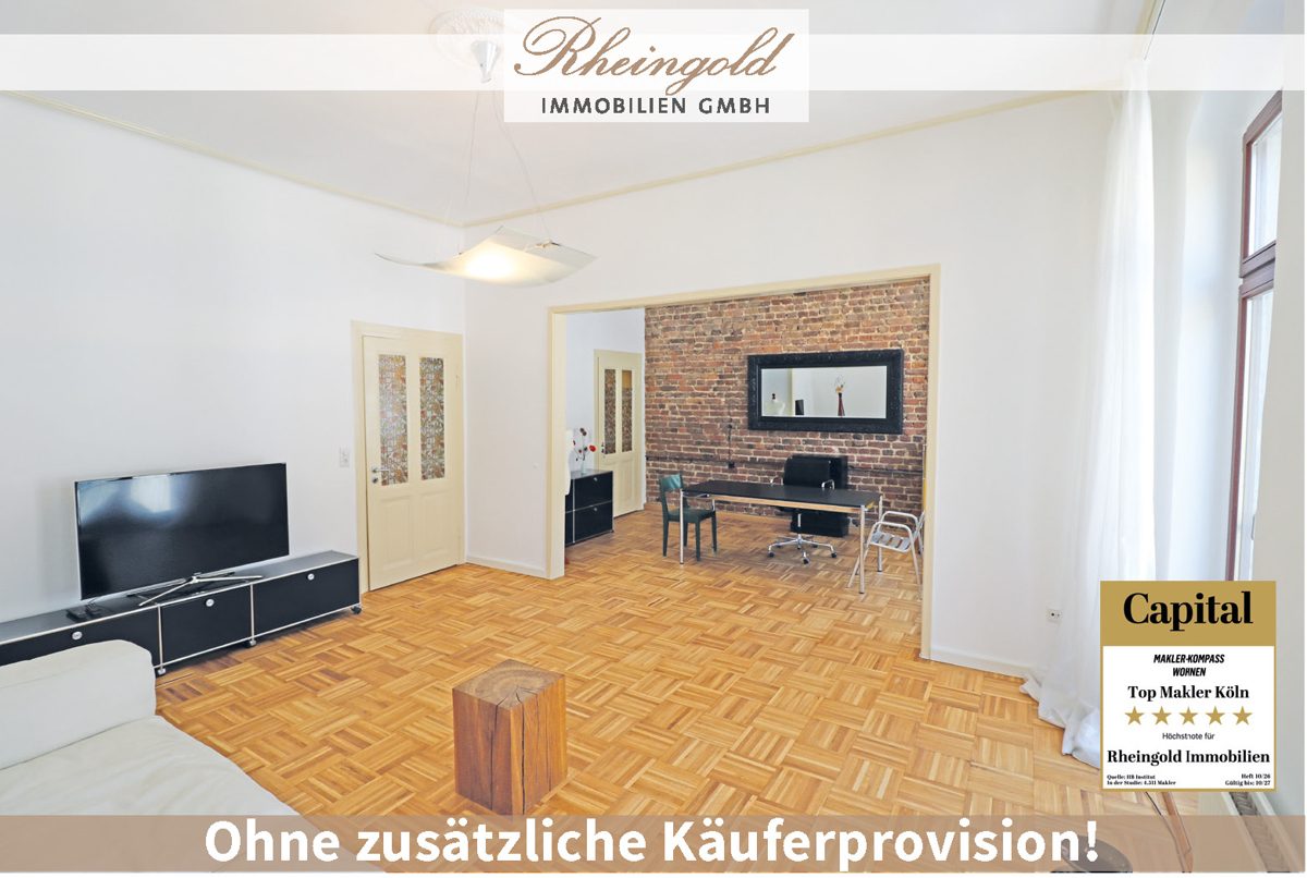 Immobilienangebot - Köln - Wohnungen - Neustadt-Süd Rarität: 4 Zi, Ruhige Schlafbereiche, Balkon; Mitten im Leben, einzugsbereit, bezugsfr.