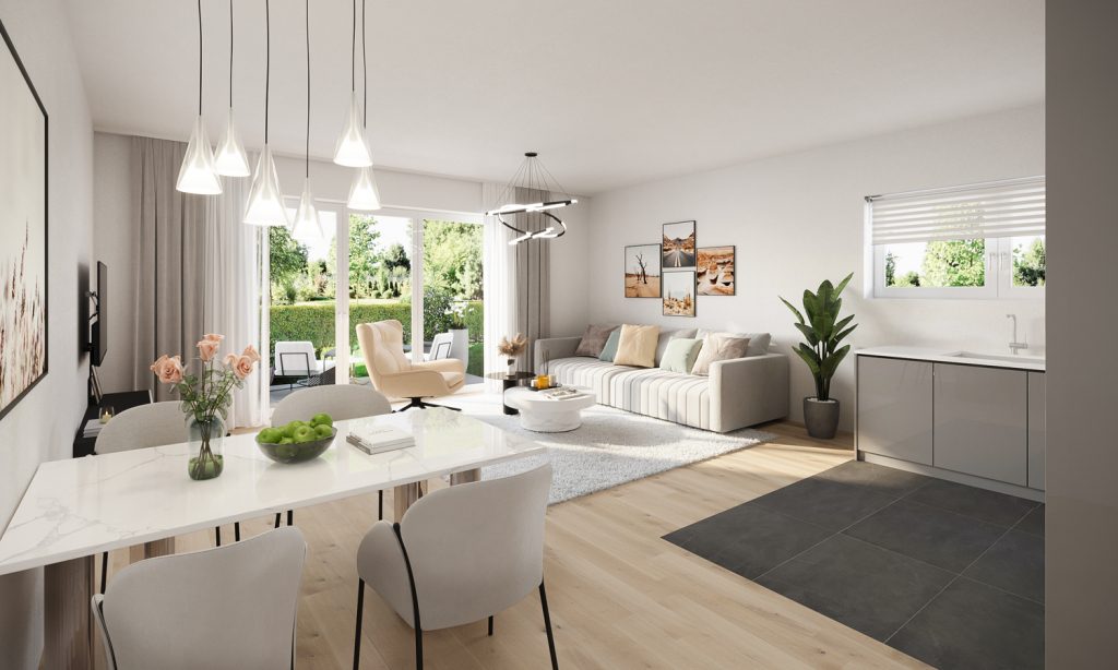 Gütelhöfer Immobilien - Immobilienangebot - Bornheim - Alle - Erstbezug - barrierefrei! Exklusive 75m² | 3-Zimmer Erdgeschosswohnung mit Terrasse und Gäste-WC