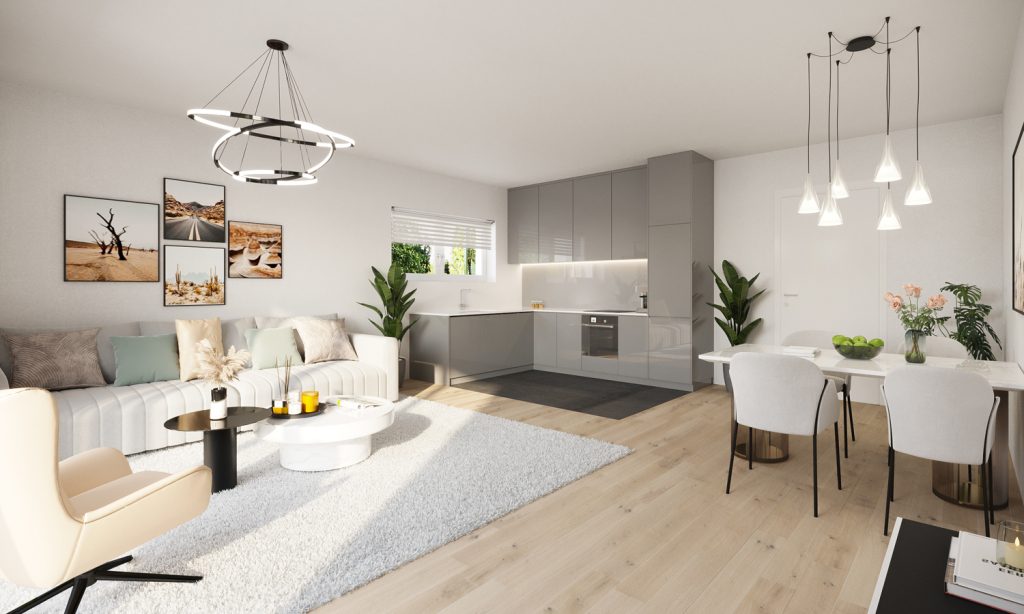 Gütelhöfer Immobilien - Immobilienangebot - Bornheim - Alle - Erstbezug - barrierefrei! Exklusive 75m² | 3-Zimmer Erdgeschosswohnung mit Terrasse und Gäste-WC