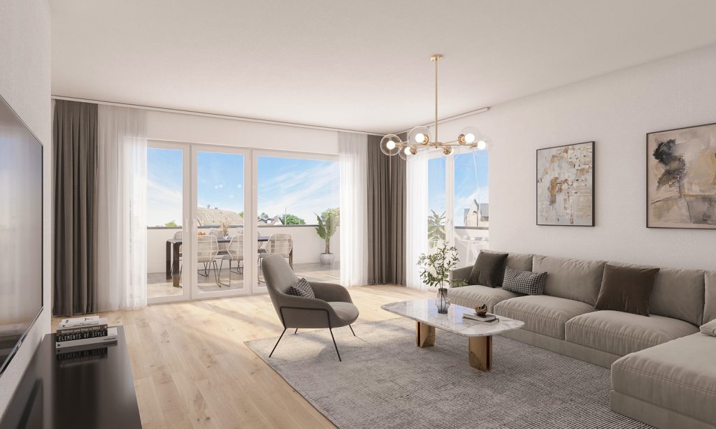 Gütelhöfer Immobilien - Immobilienangebot - Bornheim - Alle - Erstbezug - barrierefrei! Exklusive 150m² Penthousewohnung | 4-Zimmer Neubauwohnung mit Dachterrasse