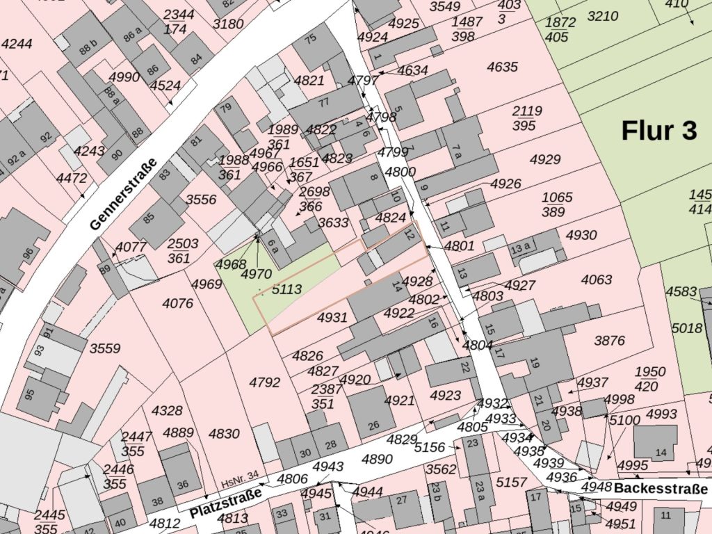 Flurkarte Immobilienangebot - Hürth - Grundstücke - Bauen, gestalten, verwirklichen - In bester Lage von Hürth-Fischenich