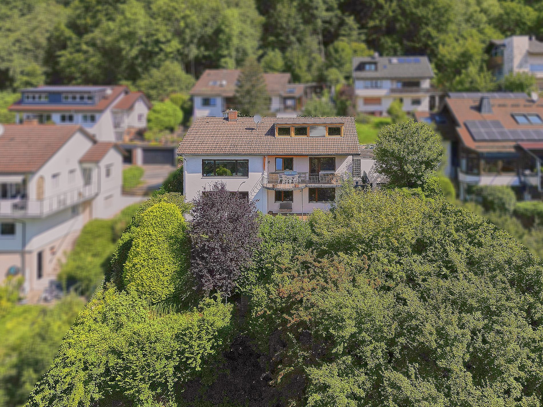 Immobilienangebot - Neckarsteinach - Alle - Burgenpanorama inklusive: sonnenverwöhntes Ein- bis Zweifamilienhaus mit prächtigem Privatgarten