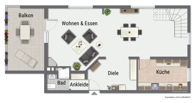 Immobilienangebot - Schriesheim - Alle - Großzügige Maisonette-Wohnung mit
Kamin, Balkon & Dachterrasse im Zentrum Schriesheims
