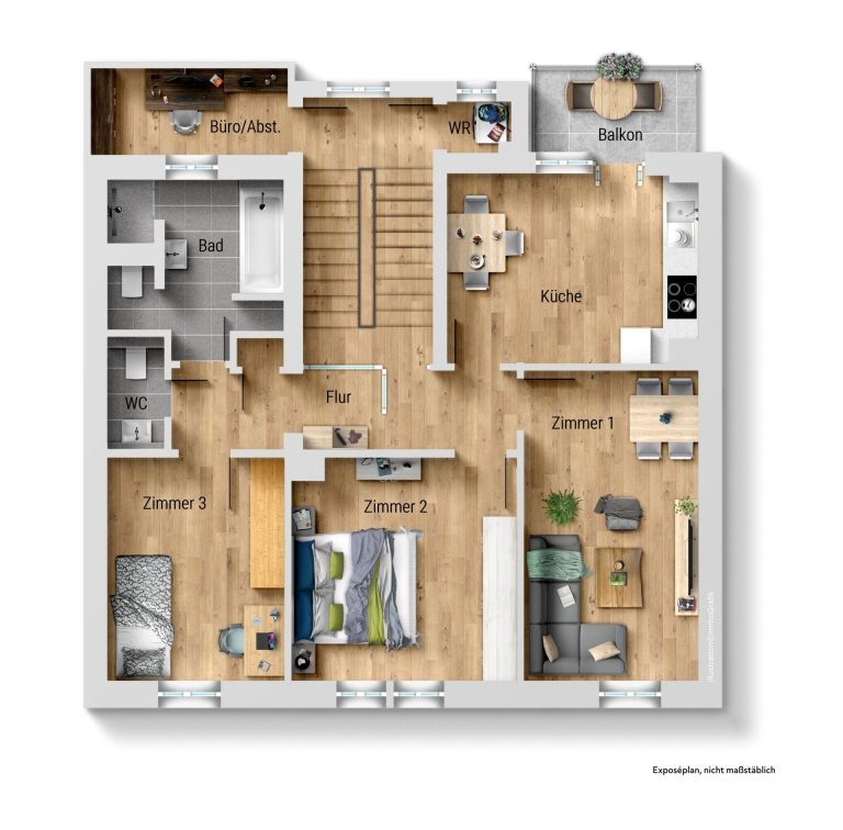 Immobilienangebot - Heidelberg - Alle - Erstbezug nach Kernsanierung: Stilvolle 3-Zimmerwohnung mit separatem Arbeitszimmer und Balkon
