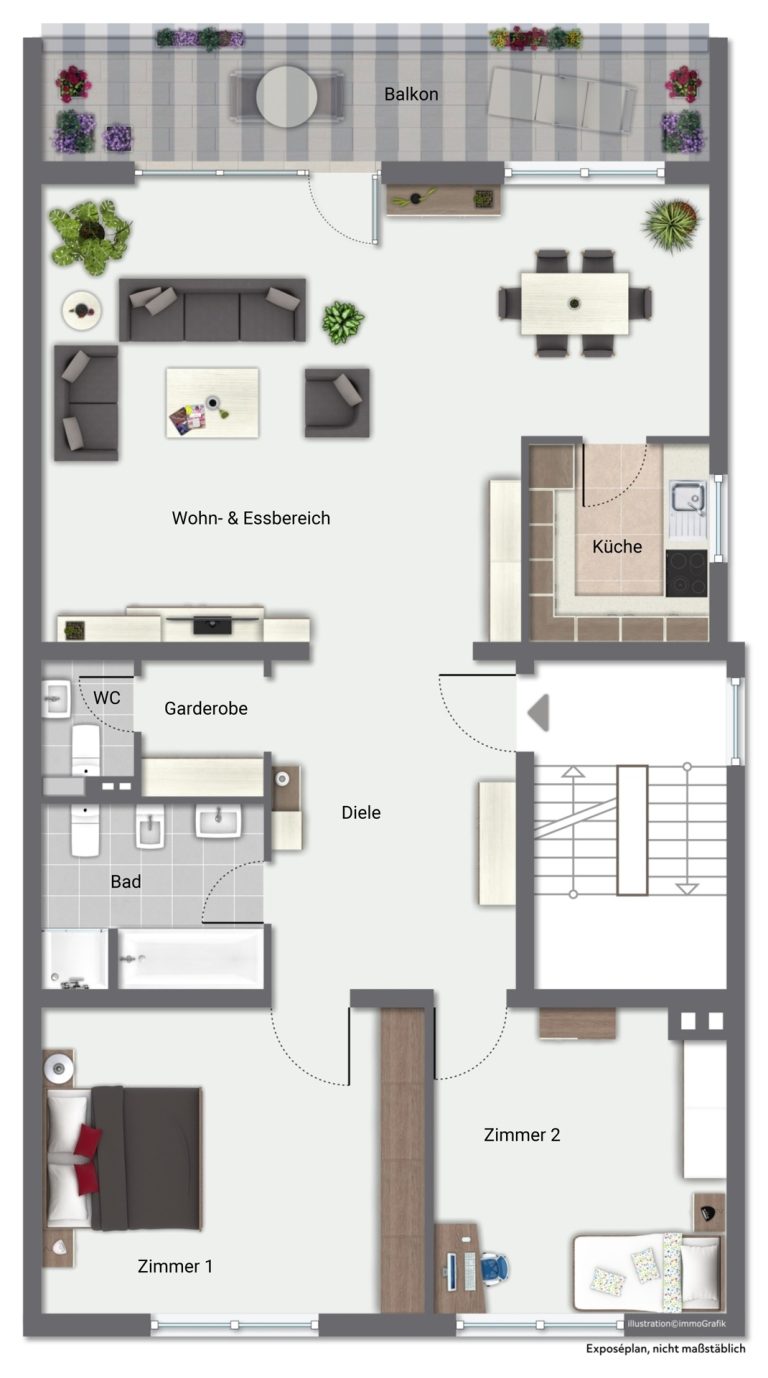 Immobilienangebot - Heidelberg - Alle - Rarität direkt am Werderplatz: 3,5-Zimmer-Wohnung mit Balkon und Stellplatz in Heidelberg-Neuenheim