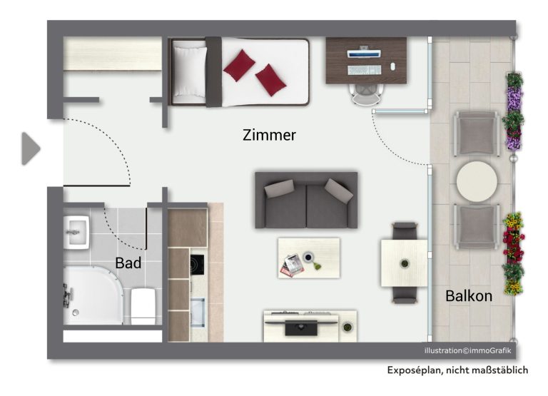 Immobilienangebot - Mannheim - Alle - Top-Lage in MA-Almenhof: Leerstehendes 1-Zimmer-Studio mit Loggia, Stellplatz & Hochschulnähe