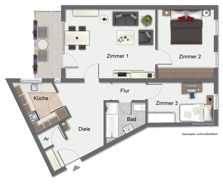 Immobilienangebot - Heidelberg - Alle - HD-Weststadt: Attraktive 3-Zimmer-Wohnung mit Balkon und Tiefgaragenstellplatz in begehrter Lage