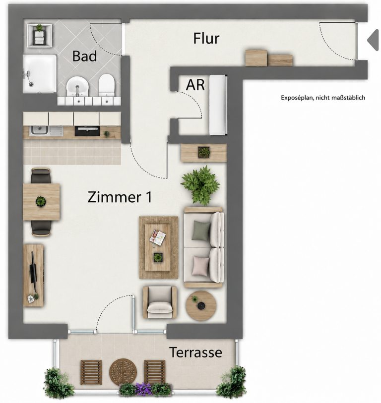 Immobilienangebot - Heidelberg - Alle - Top-Lage HD-Altstadt! Kapitalanlage oder Selbstnutzung: 1-Zimmer-Wohnung mit Terrasse und Kellerraum