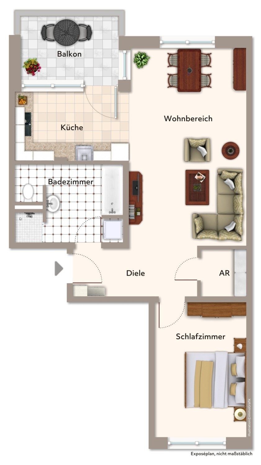 Immobilienangebot - Aachen - Alle - Bezugsfreie, lichtdurchflutete 2-Zimmer-Wohnung mit Loggia in Aachen West!