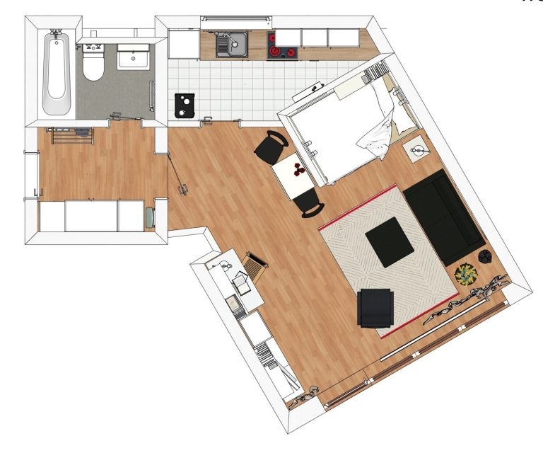 Immobilienangebot - Aachen - Alle - Vollmöbliertes und frisch renoviertes 1-Zimmer-Apartment mit Loggia in zentraler Lage von Aachen!