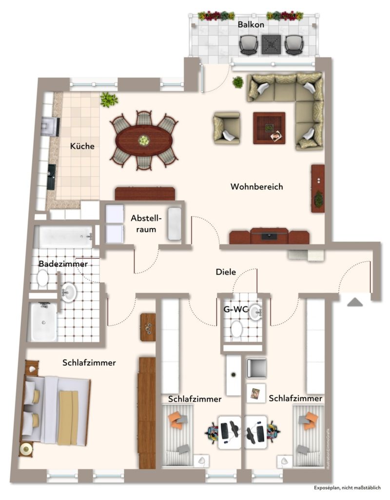 Immobilienangebot - Aachen - Alle - Vermietete, familienfreundliche 4-Zimmer-Wohnung mit überdachtem Balkon am Westpark!