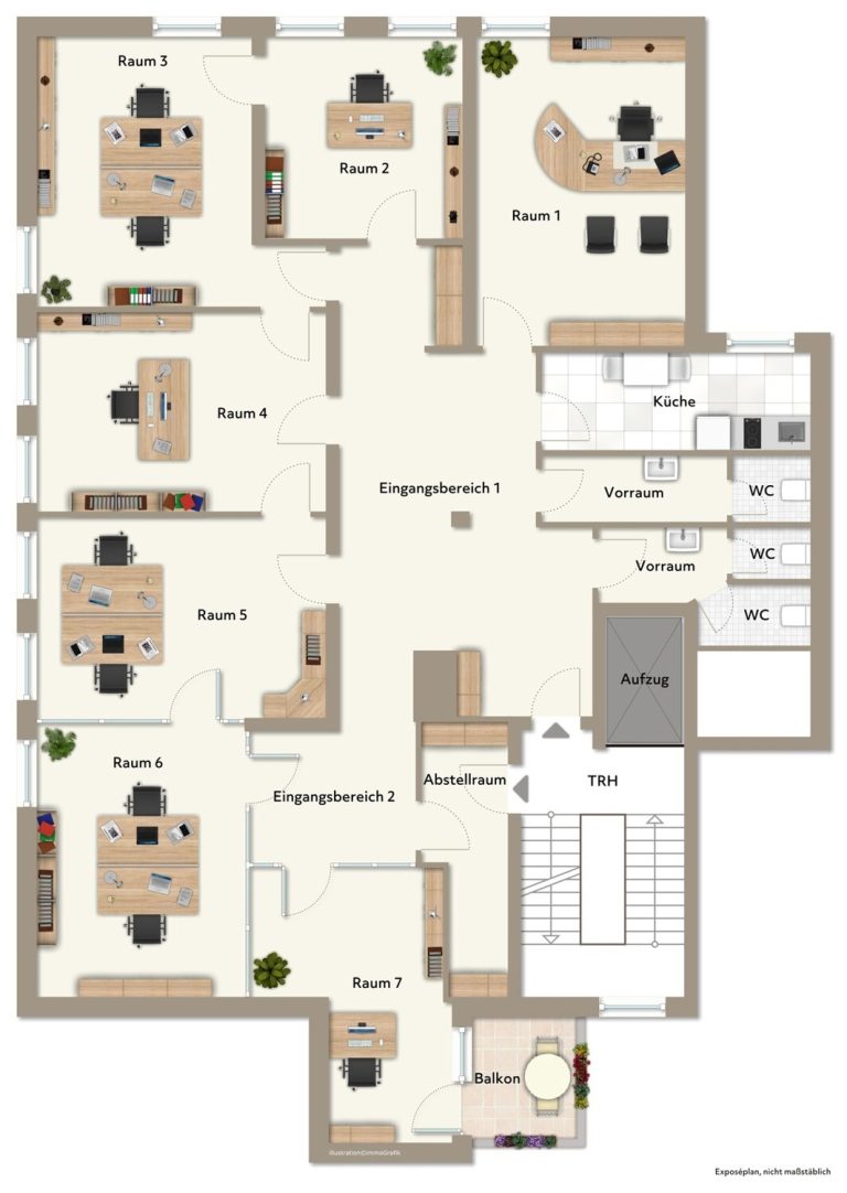 Immobilienangebot - Aachen / Mitte - Alle - Attraktive Büro-/Praxisräume in zentraler Lage – ca. 191 m², sofort bezugsfrei!