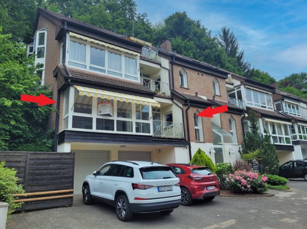 000KurzAußenansicht Immobilienangebot - Rösrath - Wohnung - Schöne Maisonettewohnung am Waldrand von Rösrath Hoffnungsthal mit Loggia und Garage